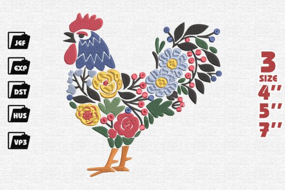 Whimsical Folk Art Rooster Embroidery Review